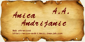Anica Andrijanić vizit kartica